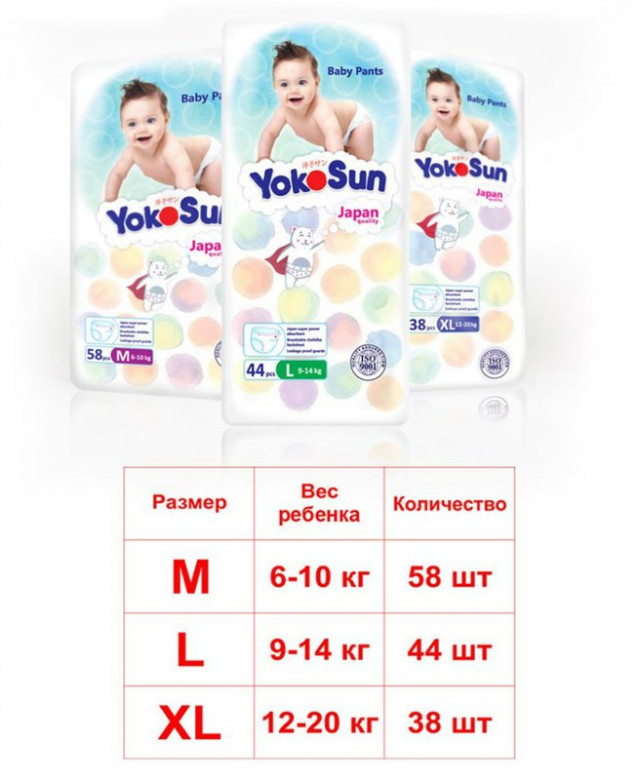 Подгузники - трусики Yokosun