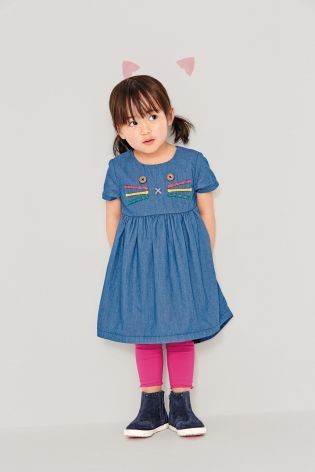 Джинсовое платье с отделкой Next