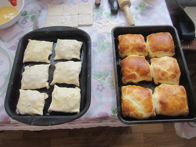Самса с творогом и с мясом!