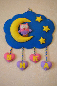 Панно именное в детскую. Ручная работа