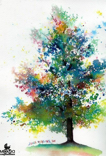Рисуем осеннее дерево акварелью — 4 ответов | форум Babyblog