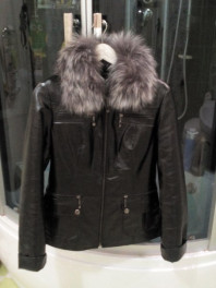Кожаная куртка с чернобуркой 44 размер