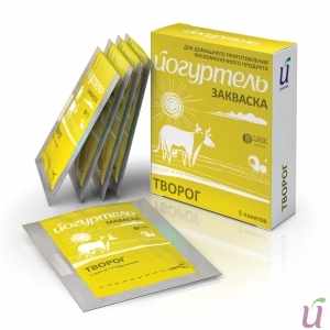 Закваска Творог Йогуртель (1 упаковка=5 пакетиков=15 литров)