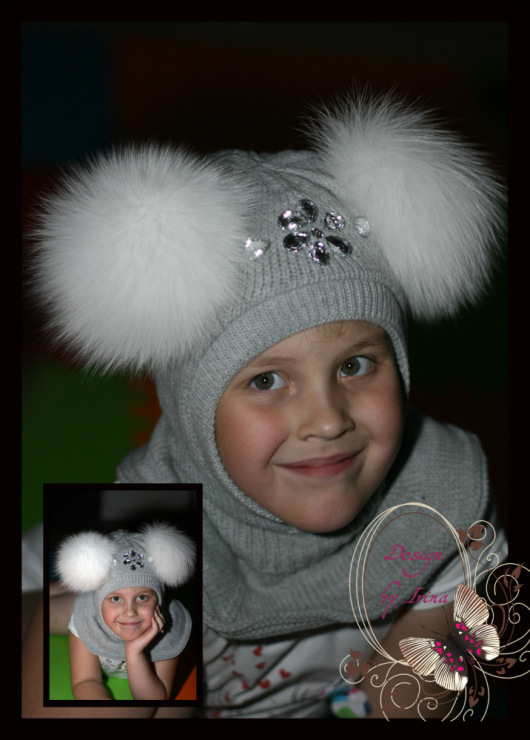 Шлемик для девочки "Марианна"(св.серый).