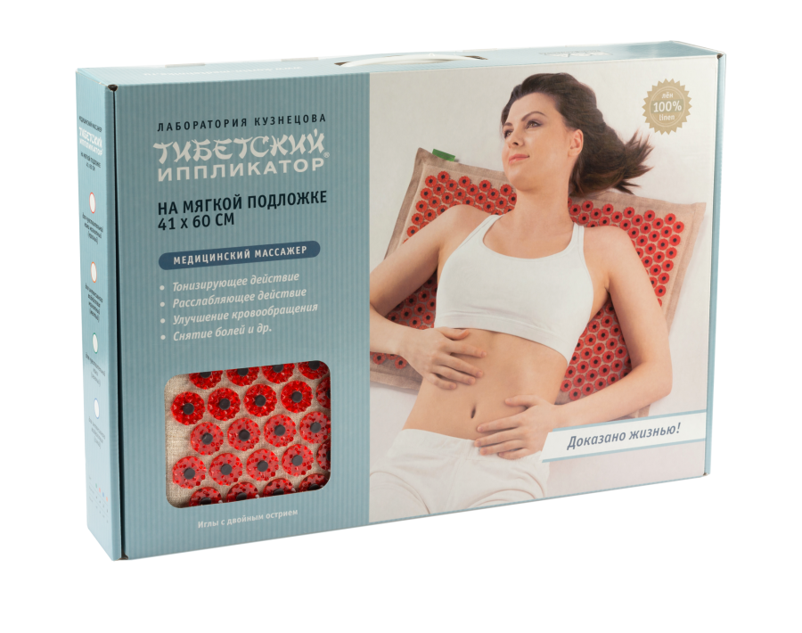 ТИБЕТСКИЙ АППЛИКАТОР на мягкой подложке 41x60 красный