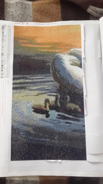 Лебеди, алмазная вышивка