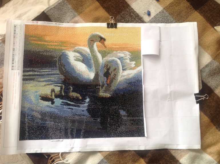 Лебеди, алмазная вышивка