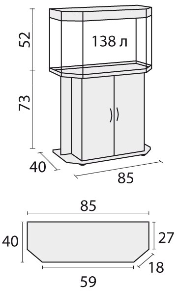 Чертеж тумбы под аквариум