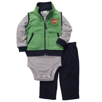 Carters комплект с флисовой жилеткой «Капитан Вселенной» зеленый