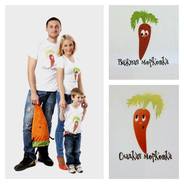 Футболки на лето для всей семьи в едином стиле.