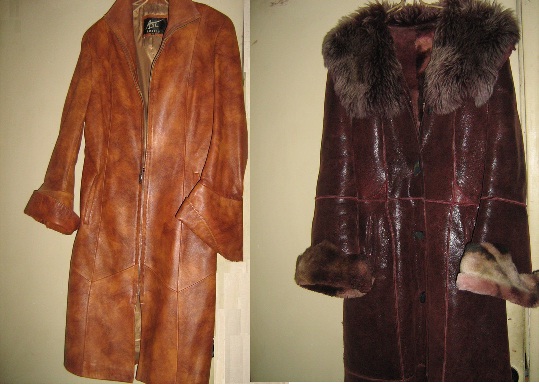 Кожаный плащ, натуральная дубленка, 42-44р