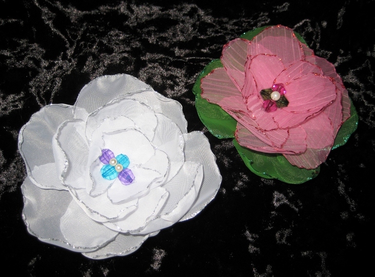 Красивые цветы из ткани для штор. Мастер-класс