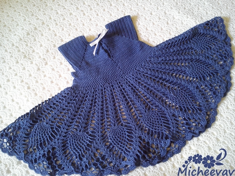 Платье для девочки 3-6 мес. Наконец то! Хвастаюсь своим мучительным результатом!