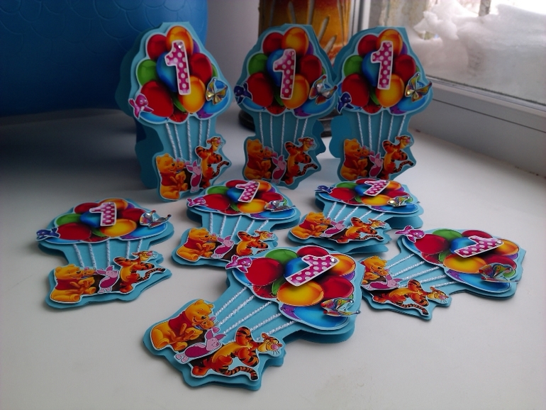 Наши пригласительные на годик готовы! (как и обещала, рассказываю как делала их)