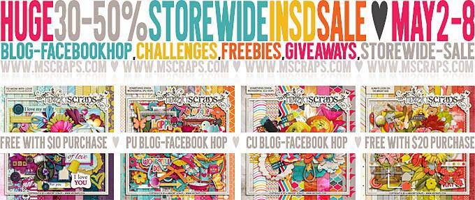 iNSD news from Mscraps - Sales , Free with Purchase and FB/blog freebie train