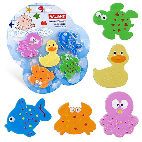 Мини коврики Valiant в ванную на присосках