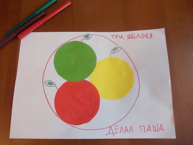 Аппликация «Яблоки» для деток от 1 года и до бесконечности!