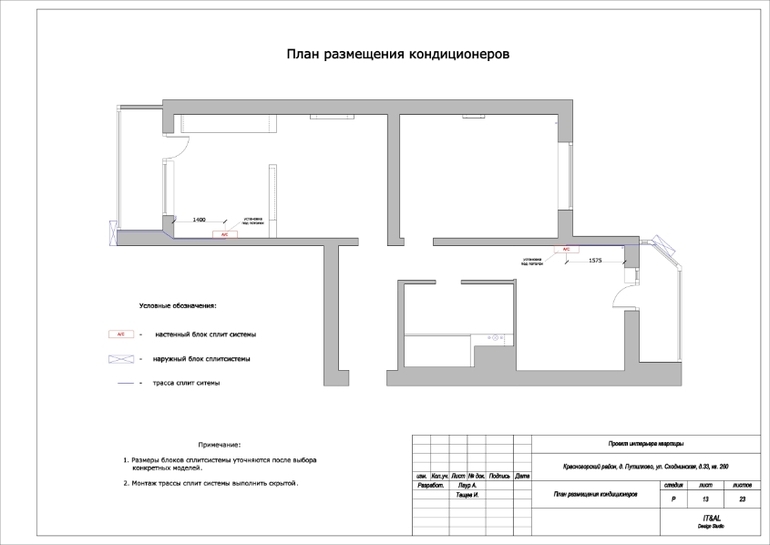 План расстановки кондиционеров