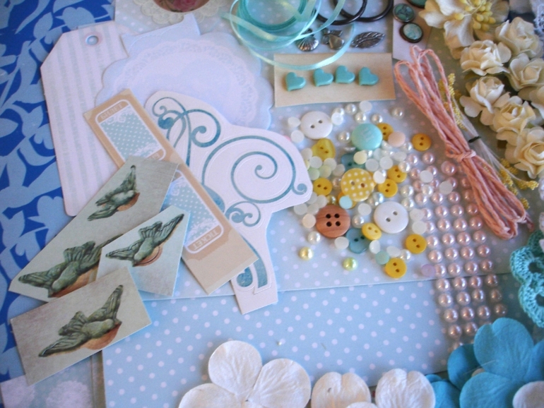 Конвертик бирюза/ желтый. Шебби.