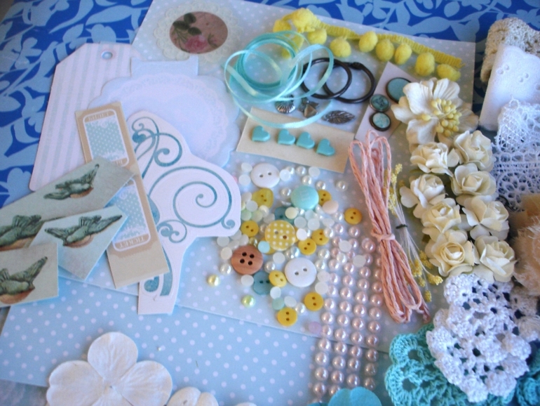 Конвертик бирюза/ желтый. Шебби.