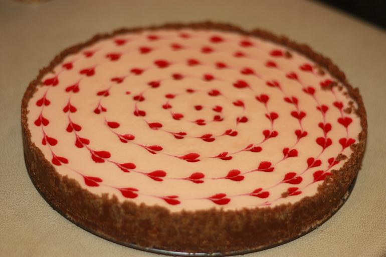 Чизкейк без выпечки с зефирным кремом