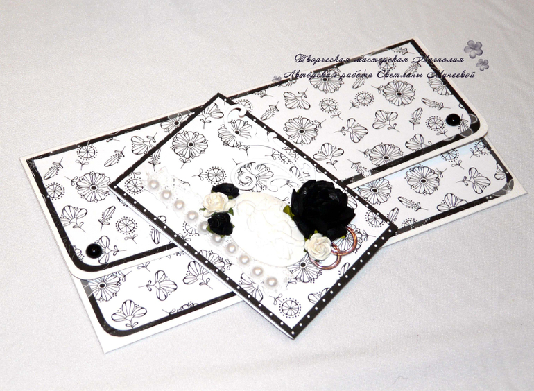 Свадебный комплект в черно-белой гамме