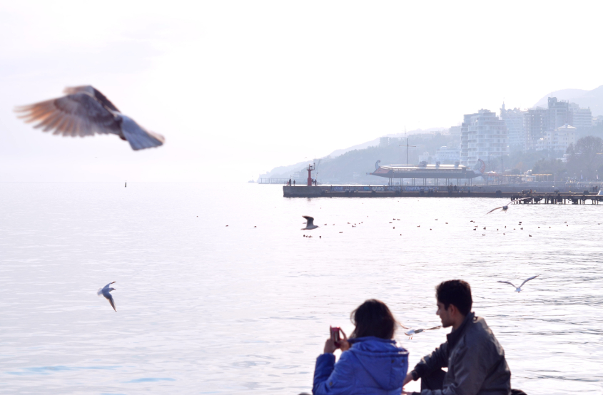 Ялта,набережная,февраль)