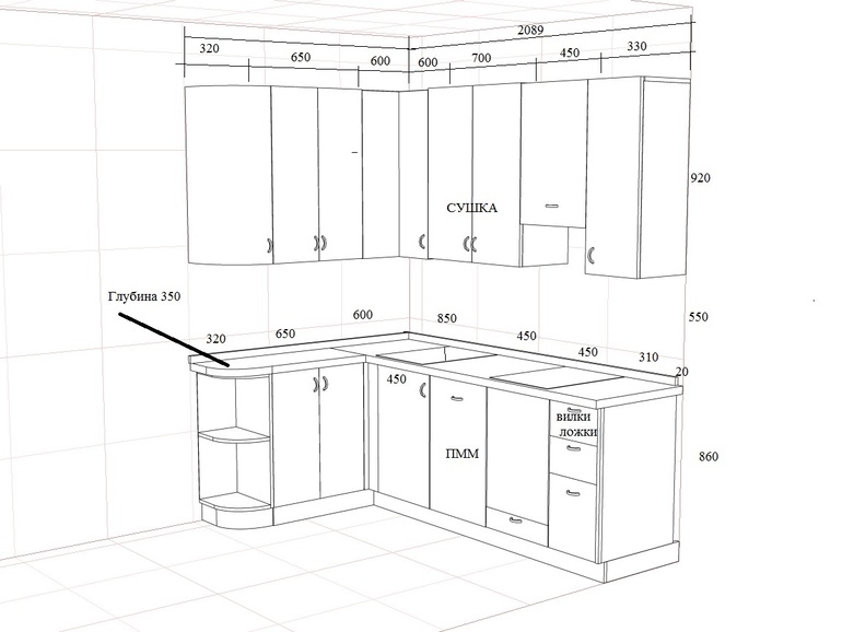 Как замерить кухню