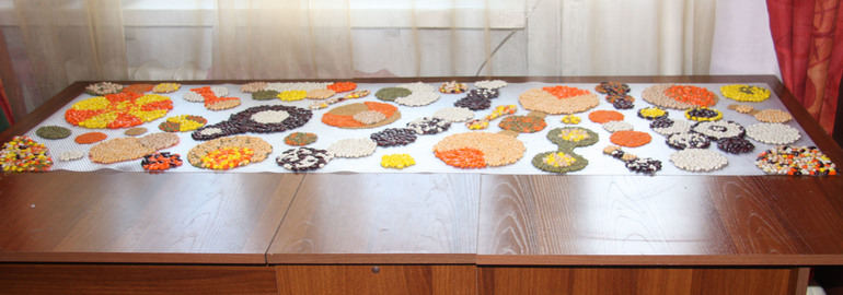 Массажный коврик из бобовых и камешков своими руками