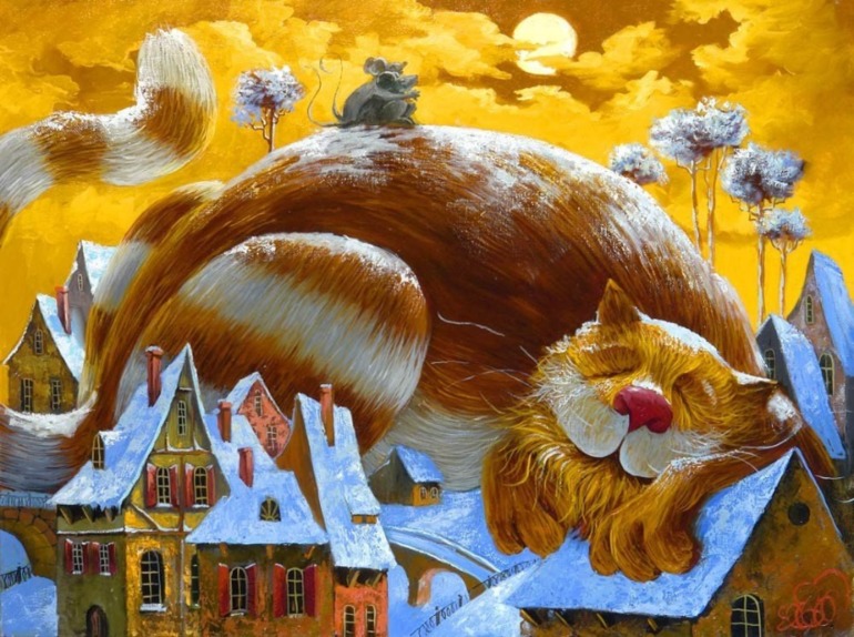 Довольные коты Антона Горцевича