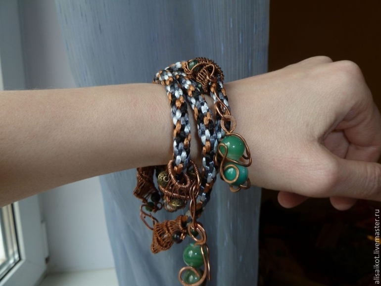 Браслет ручная работа техника кумихимо