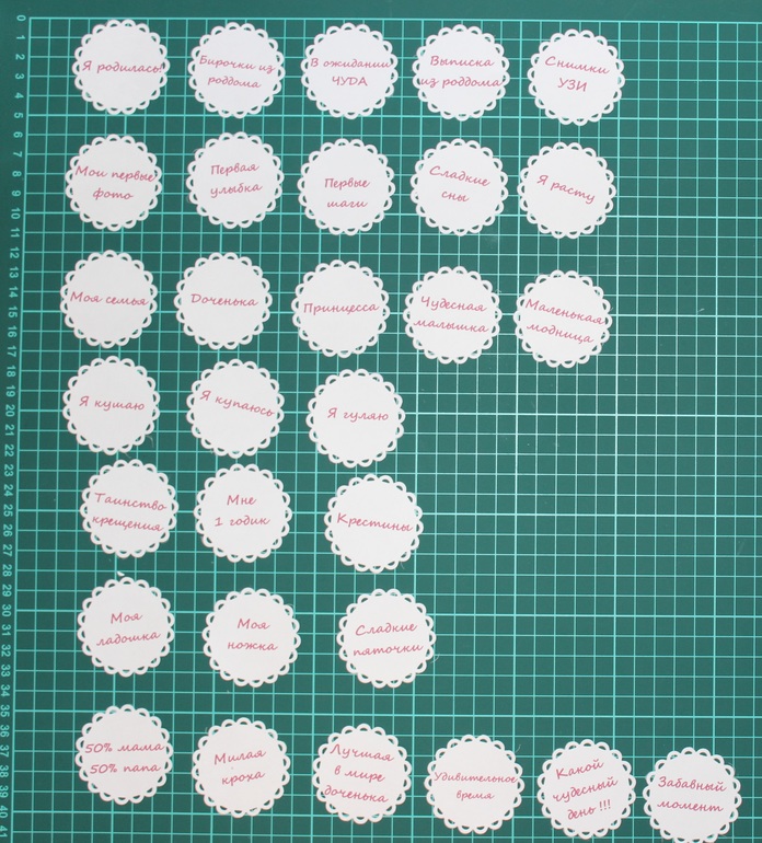 Вырубка с надписями для детского альбома. ПРОДАЕТСЯ.