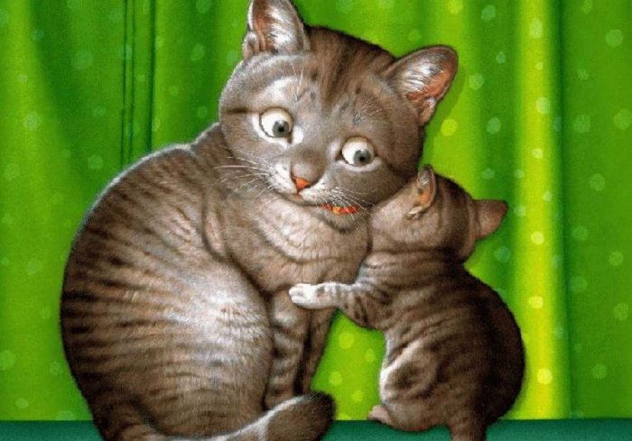 Озорной кот рисунок