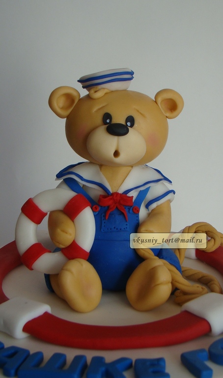 Торт на годик с мишкой