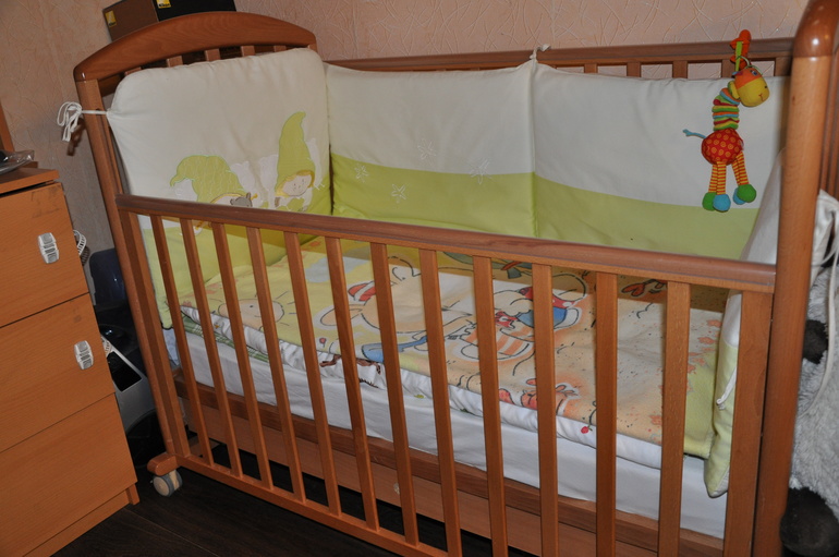 Кроватка Papaloni Джованни 120*60 + матрас + комплект CebaBaby