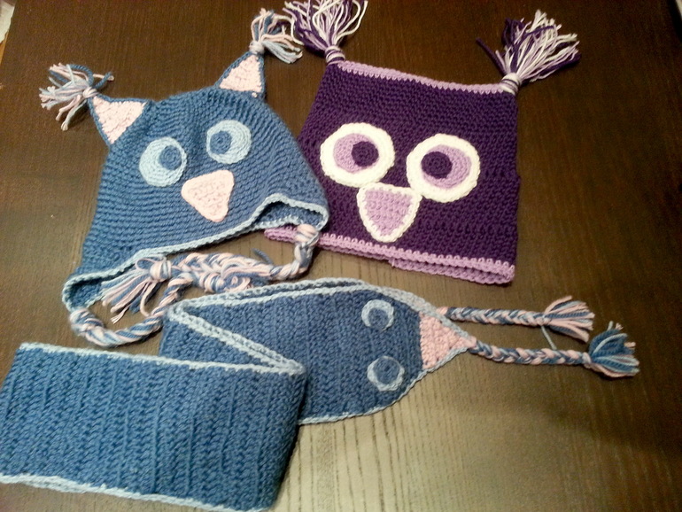 Шапочки крючком.