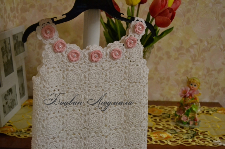 Белое платье крючком