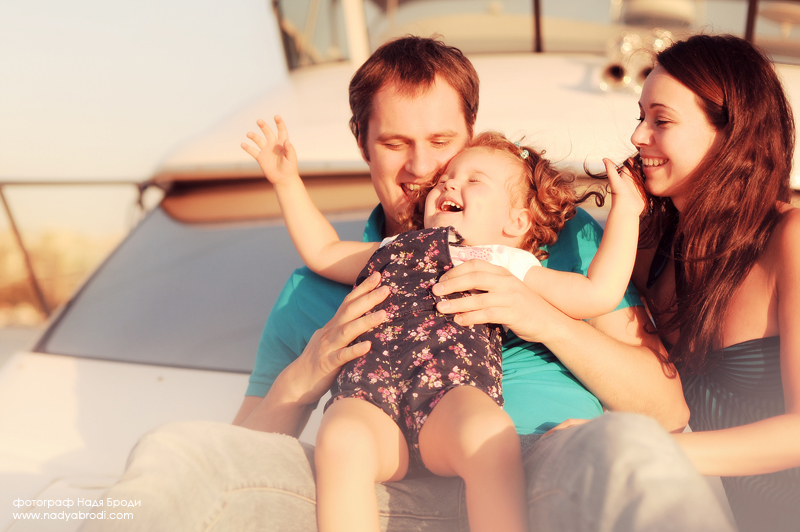 Семейная съемка на яхте, Москва лето 2013