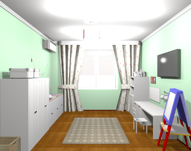 Новый проектик детской для девчонки 3х лет.