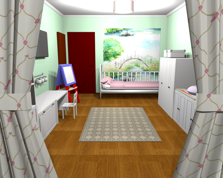 Новый проектик детской для девчонки 3х лет.