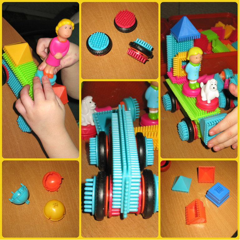 Игольчатый конструктор BATTAT Bristle Blocks 85 эл. с фигурками людей (отчет, много фото)