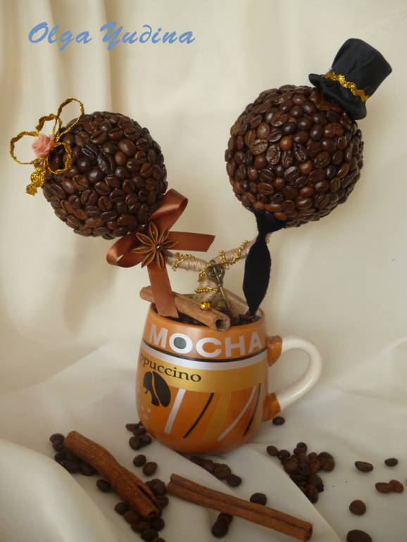 Мои кофейные топиарии,новое и ещё прошлогоднее...