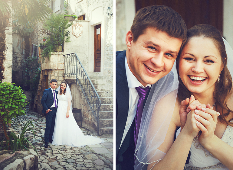 Прогулка после венчания в Черногории (г. Котор) . Владимир и Катерина апрель 2014