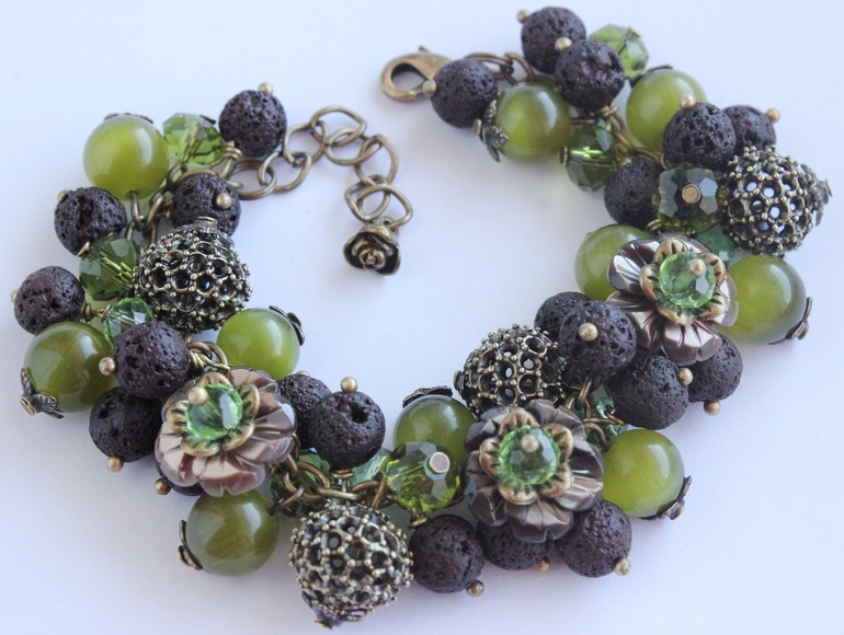 Браслет "Салатово-коричневый"