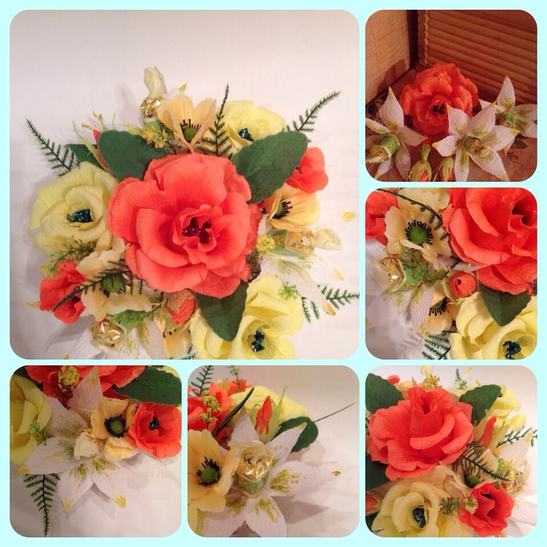 Конфетный букетик для свекрови... Критика и советы приветствуются!!!