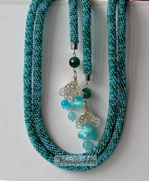 Лариат "Бирюзовый цветок"