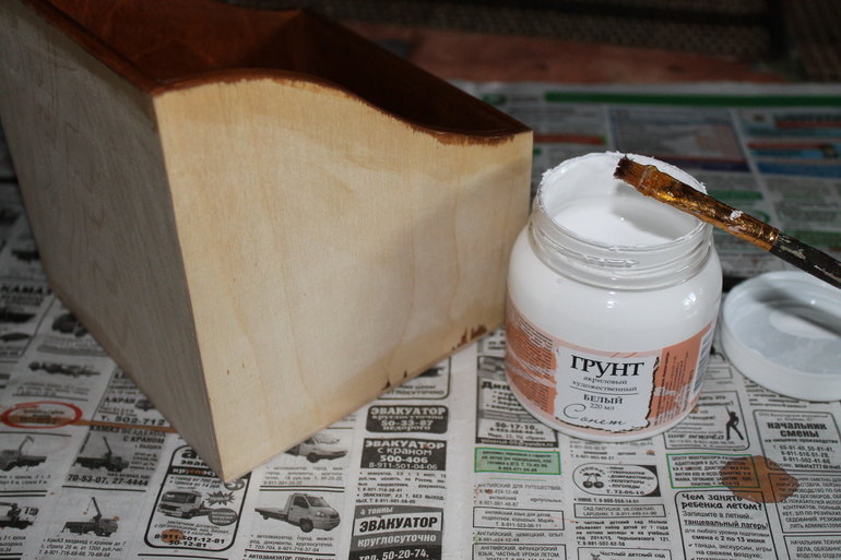 Совместный декупаж короба для специй.