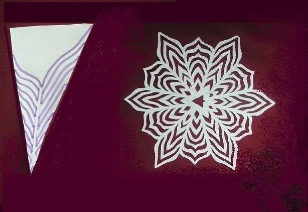 Вырезаем снежинки!))))