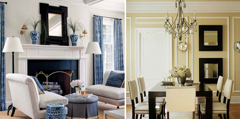 Черные рамки в интерьере.