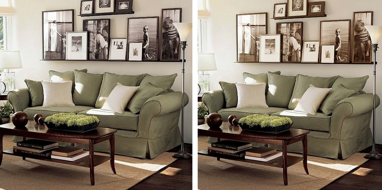 Черные рамки в интерьере.